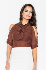 Blouse M113 – Figl, Brown – Blouse