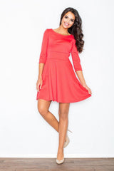 Cocktail dress M081 – Figl, Coral – Cocktail Dress – image 4