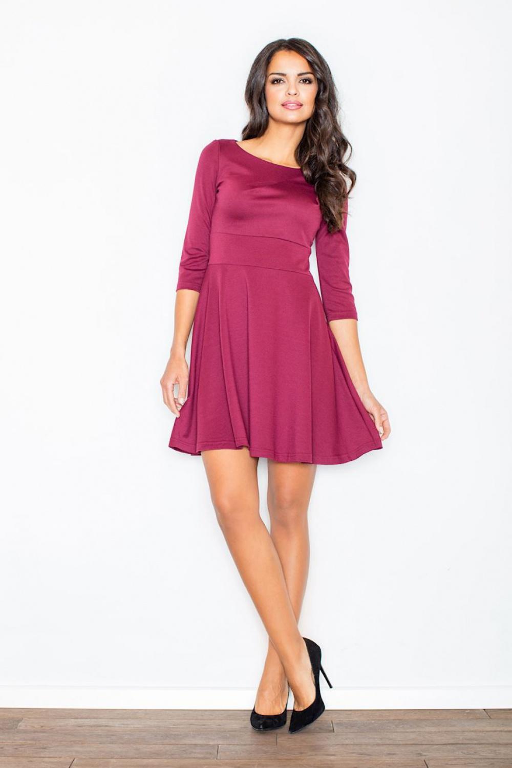 Cocktail dress M081 – Figl, Burgundy – Cocktail Dress – image 5