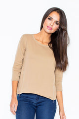 Sweatshirt 339 – Figl, Beige – Sweatshirt – image 3