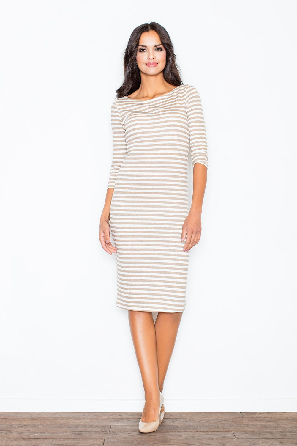 Day Dress 311 – Figl, Beige – Day Dress – image 2