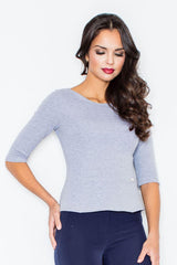 Blouse 309 – Figl, Grey – Blouse