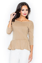 Blouse 233 – Figl, Beige – Blouse – image 2