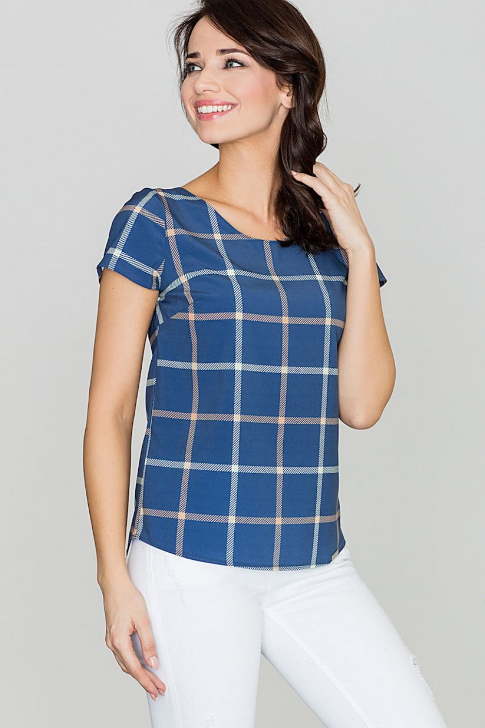 Blouse K422 – Lenitif, Pattern 42 Blue – Blouse – image 2