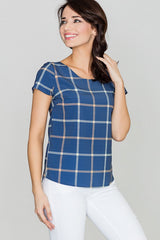 Blouse K422 – Lenitif, Pattern 42 Blue – Blouse – image 2