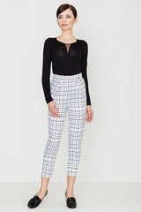 Women's Trousers K420 – Lenitif, Pattern 47 White – Pants – image 3