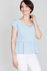 Blouse K396 – Lenitif, Blue – Blouse – image 2