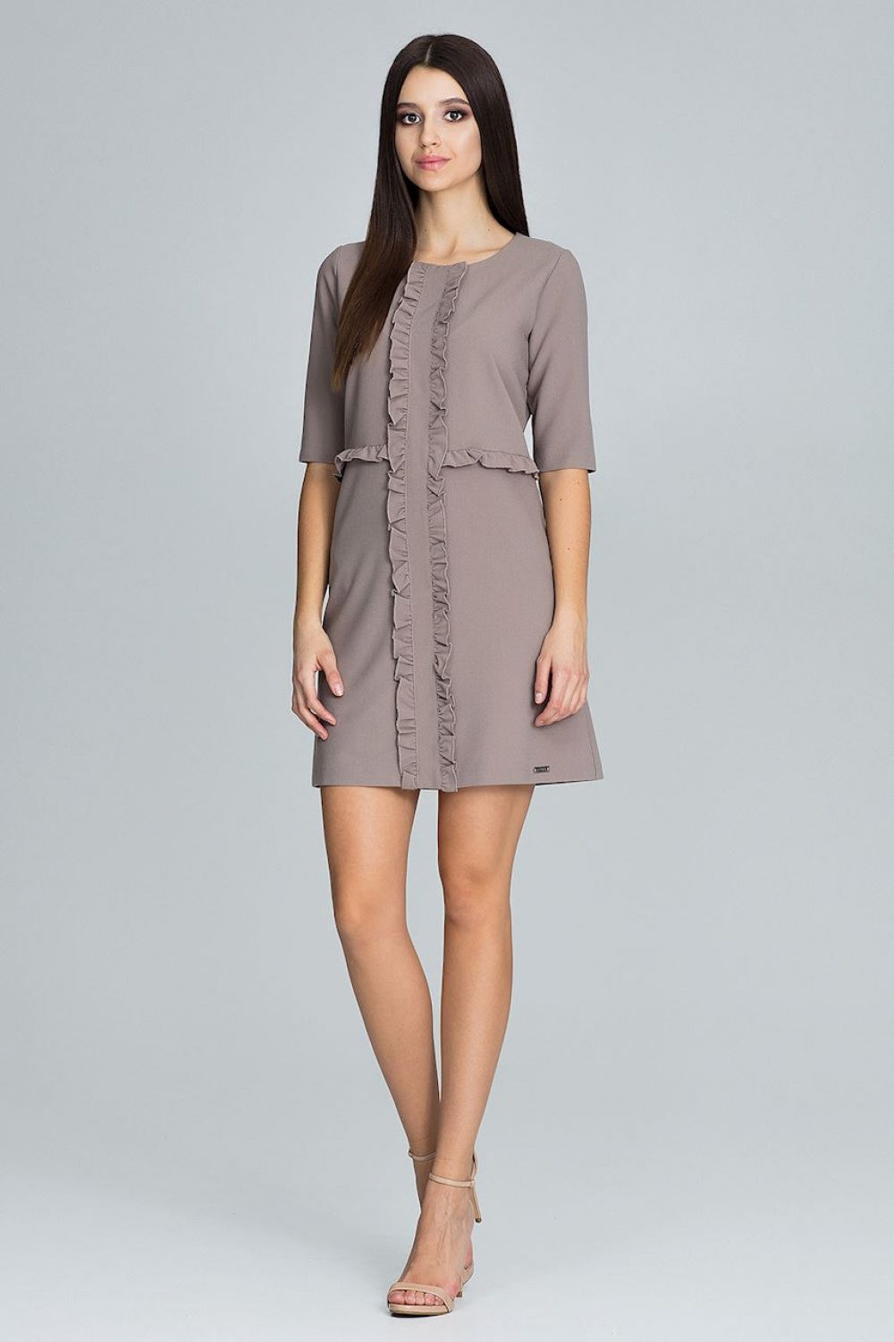 Cocktail dress M618 – Figl, Mocha – Cocktail Dress – image 2