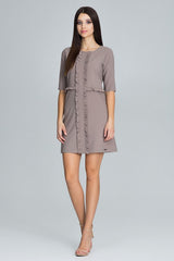Cocktail dress M618 – Figl, Mocha – Cocktail Dress – image 2