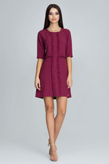Cocktail dress M618 – Figl, Burgundy – Cocktail Dress – image 4