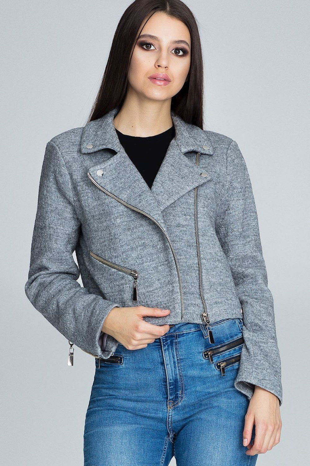 Jacket M607 – Figl, Grey – Jacket – image 2