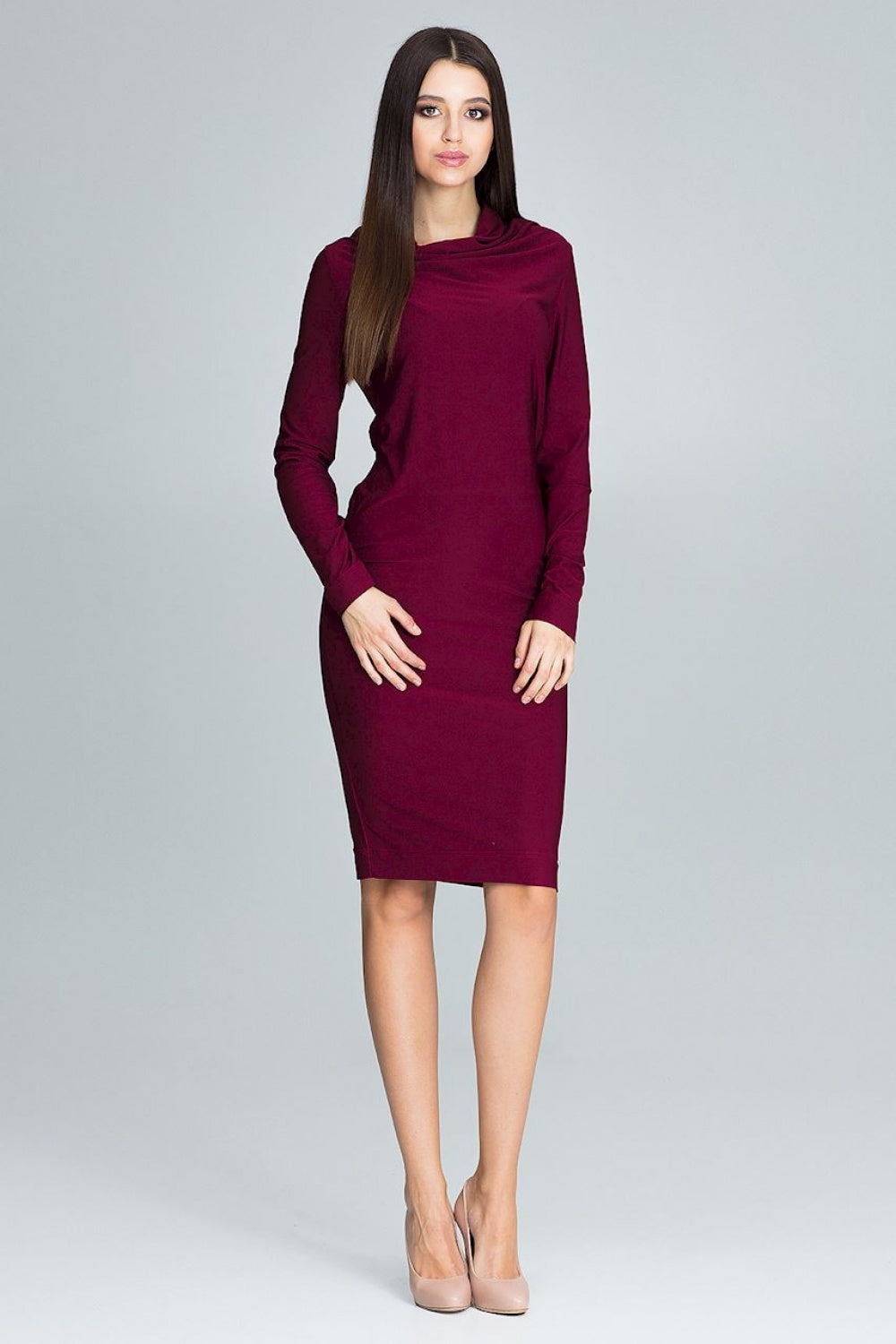 Day Dress M603 – Figl, Burgundy – Day Dress