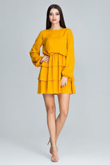 Day Dress M601 – Figl, Mustard – Day Dress – image 3