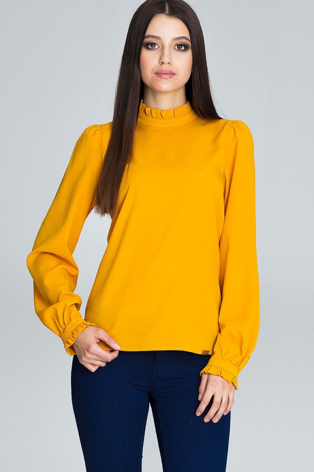 Blouse M595 – Figl, Mustard – Blouse