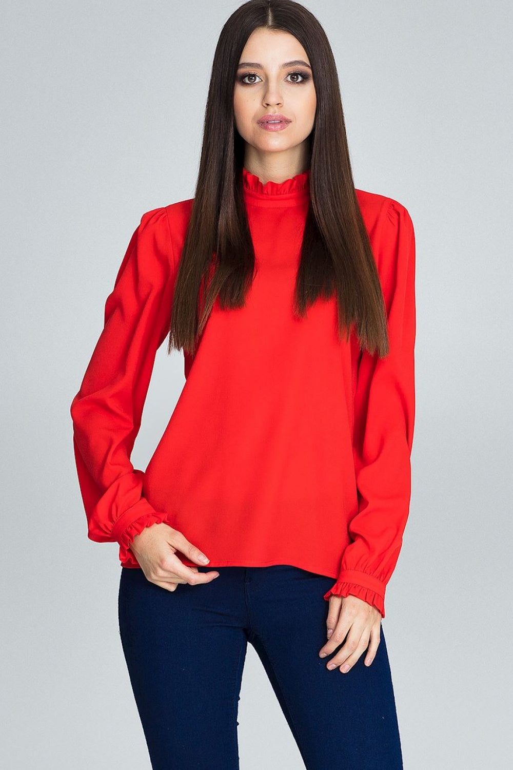 Blouse M595 – Figl, Red – Blouse – image 2
