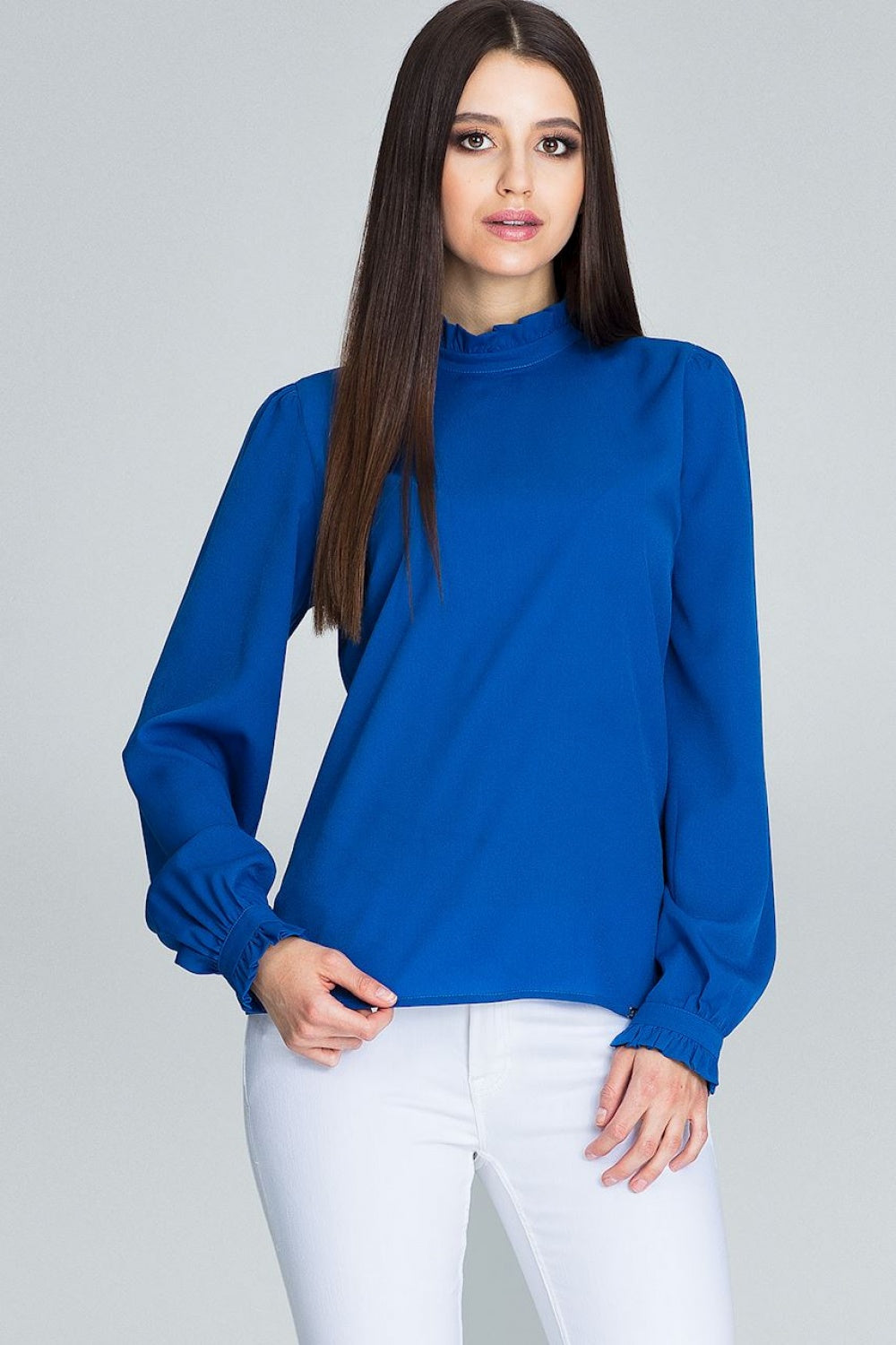 Blouse M595 – Figl, Blue – Blouse – image 3