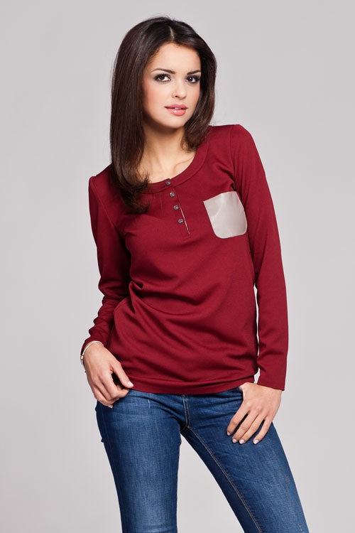 Blouse 156 – Figl, Burgundy – Blouse