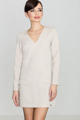 Day Dress K373 – Lenitif, Beige – Day Dress – image 4