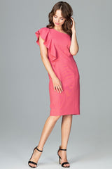 Cocktail dress K488 – Lenitif, Coral – Cocktail Dress – image 3