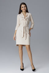 Cocktail dress M644 – Figl, Beige – Cocktail Dress – image 3
