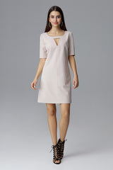 Day Dress M634 – Figl, Beige – Day Dress – image 2