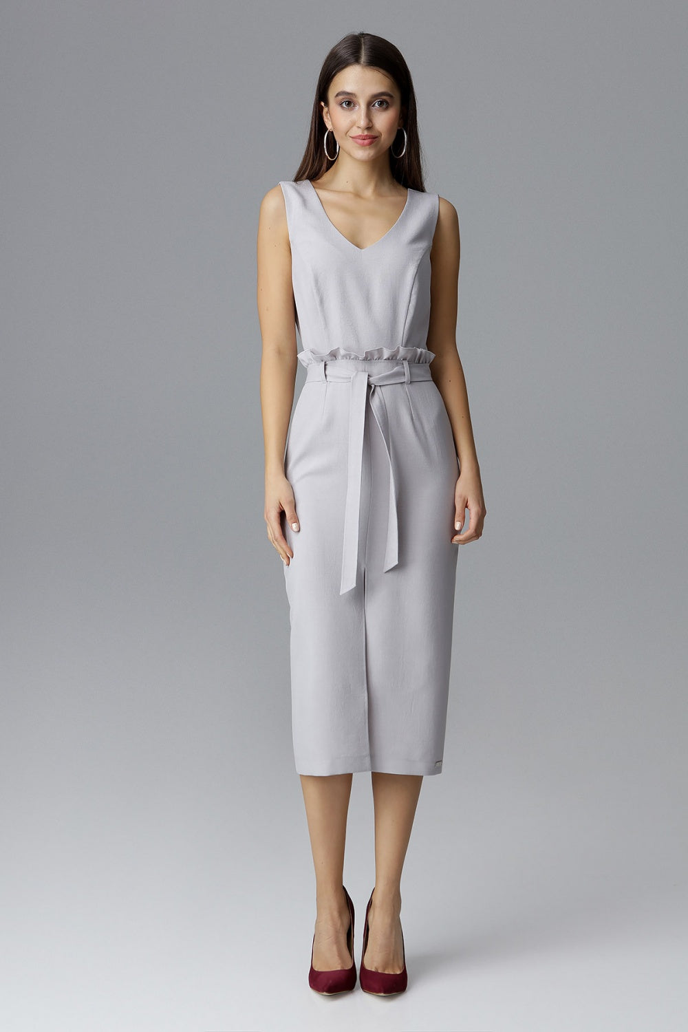 Cocktail dress M633 – Figl, Grey – Cocktail Dress – image 2