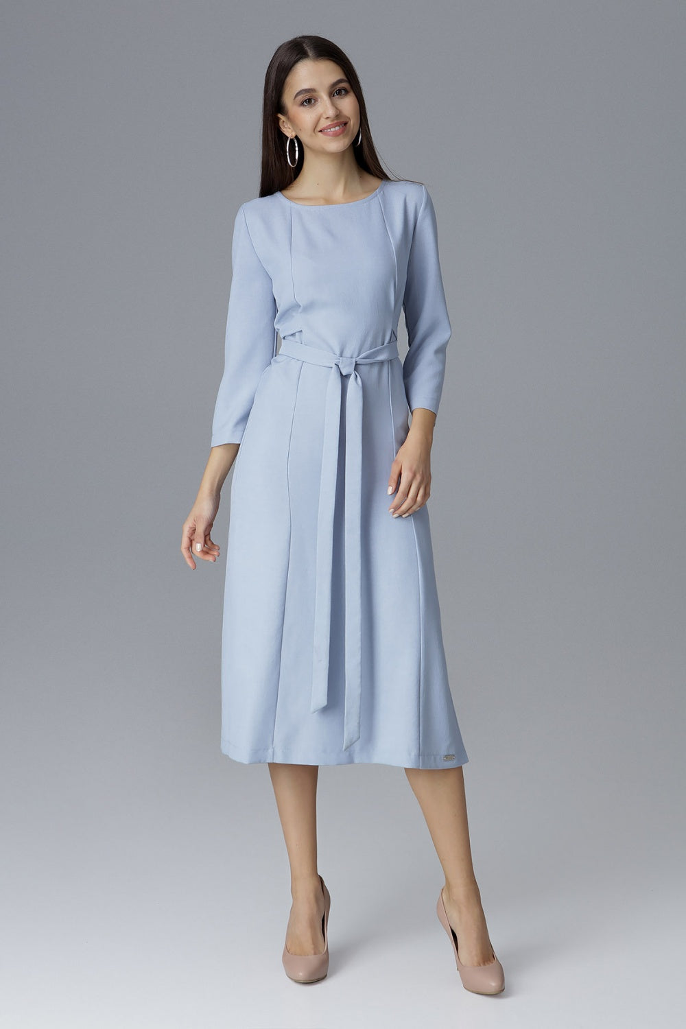 Cocktail dress M631 – Figl, Sky Blue – Cocktail Dress – image 2