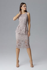 Evening dress M640 – Figl, Beige – Evening Dress – image 4