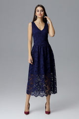 Evening dress M639 – Figl, Navy – Evening Dress – image 3