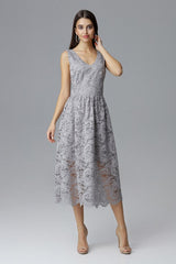 Evening dress M639 – Figl, Grey – Evening Dress