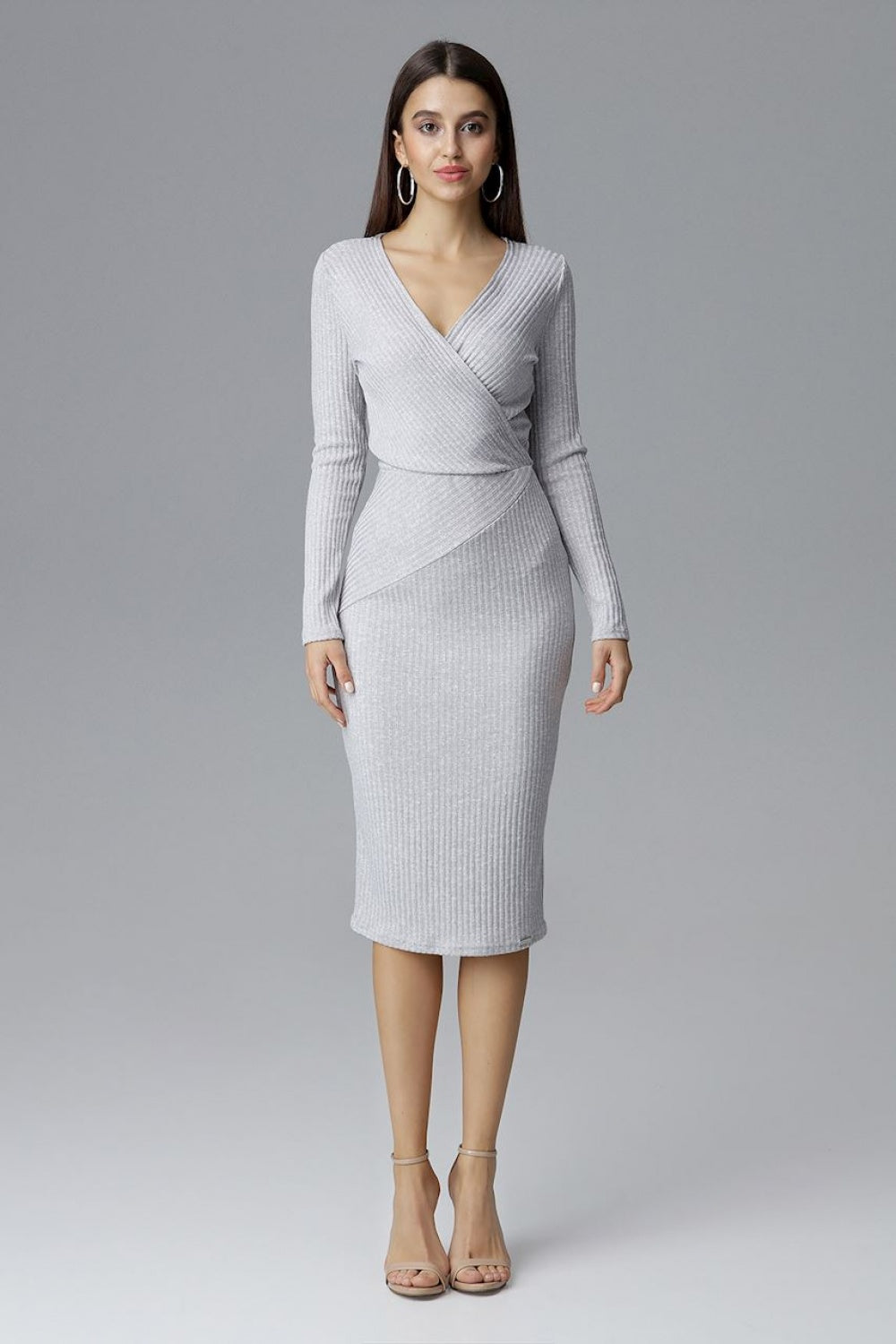 Cocktail dress M637 – Figl, Grey – Cocktail Dress – image 3