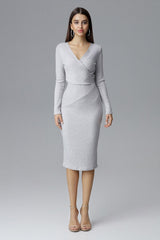 Cocktail dress M637 – Figl, Grey – Cocktail Dress – image 3