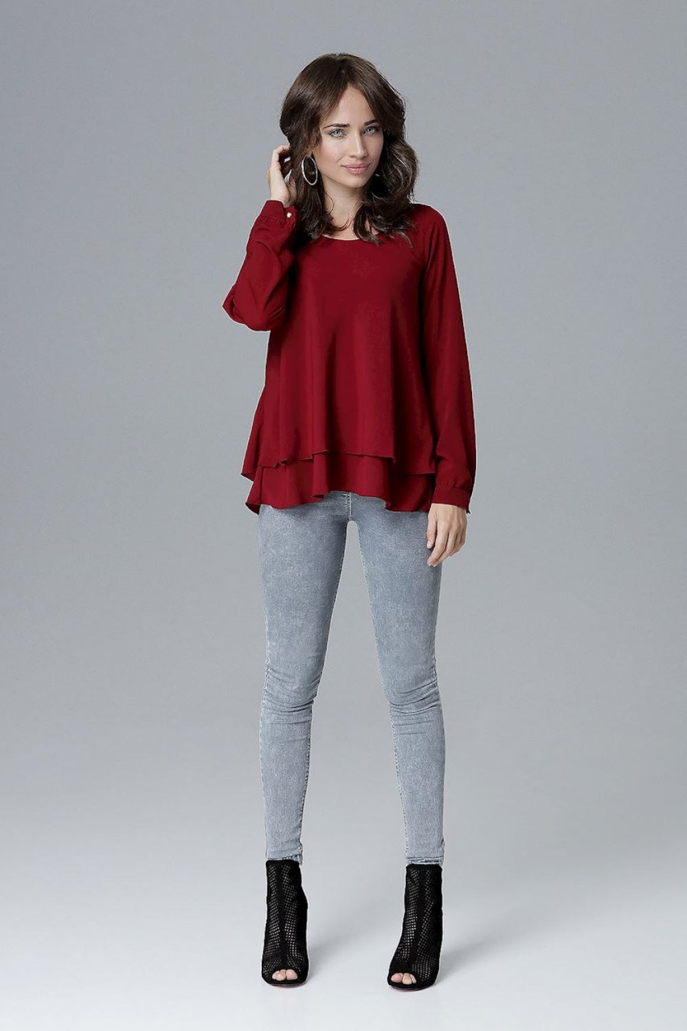 Blouse L020 – Lenitif, Burgundy – Blouse – image 4