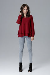 Blouse L020 – Lenitif, Burgundy – Blouse – image 4