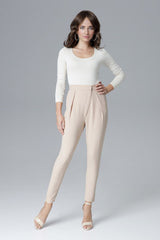 Women's Trousers L018 – Lenitif, Beige – Pants – image 2