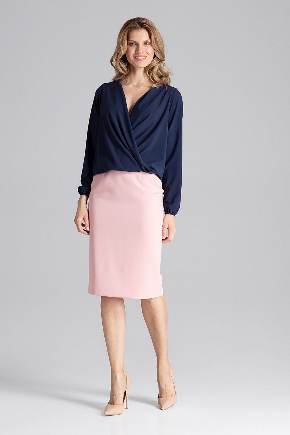 Blouse M659 – Figl, Navy – Blouse – image 4
