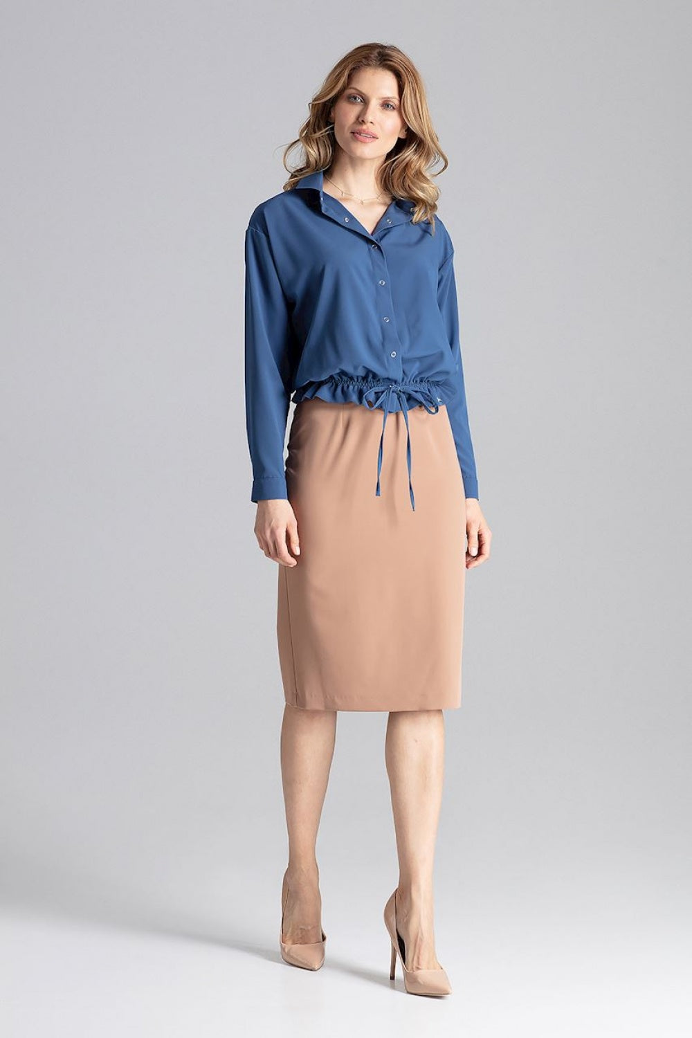 Long sleeve shirt M647 – Figl, Navy – Shirt – image 3
