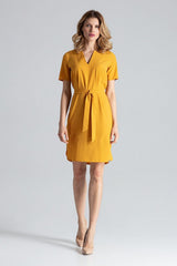 Day Dress M669 – Figl, Mustard – Day Dress – image 2