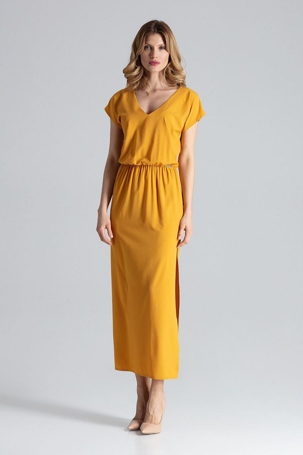 Day Dress M668 – Figl, Mustard – Day Dress – image 2