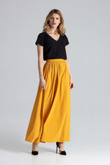 Long skirt M666 – Figl, Mustard – Skirt – image 2