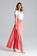 Long skirt M666 – Figl, Coral – Skirt – image 3