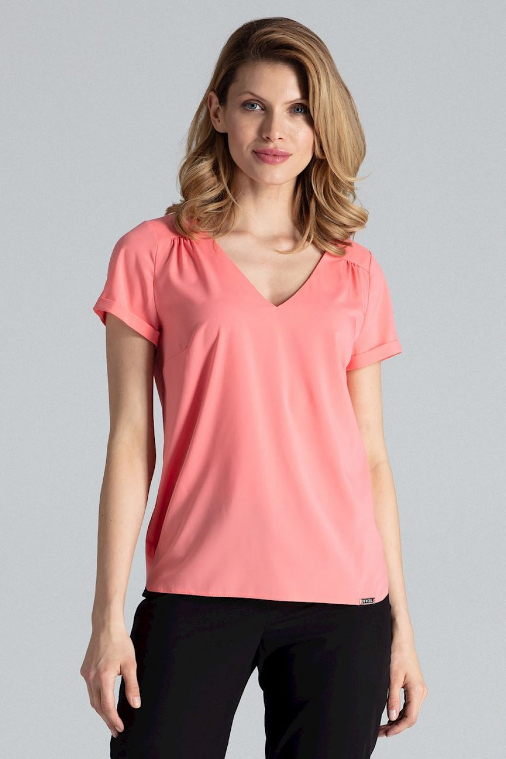 Blouse M665 – Figl, Coral – Blouse – image 3
