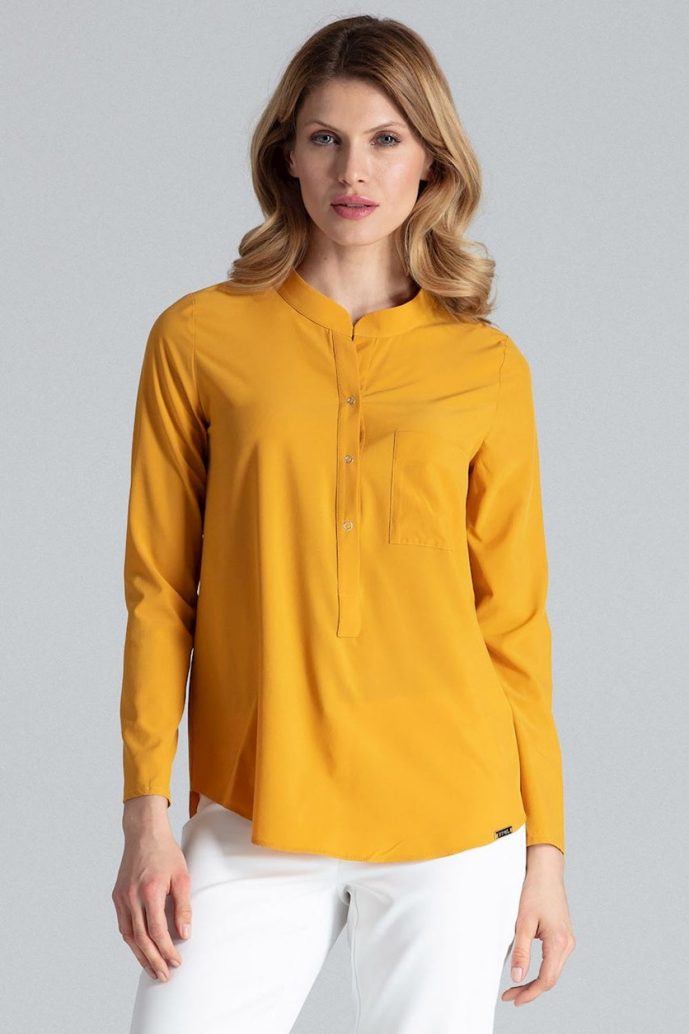 Blouse M663 – Figl, Mustard – Blouse