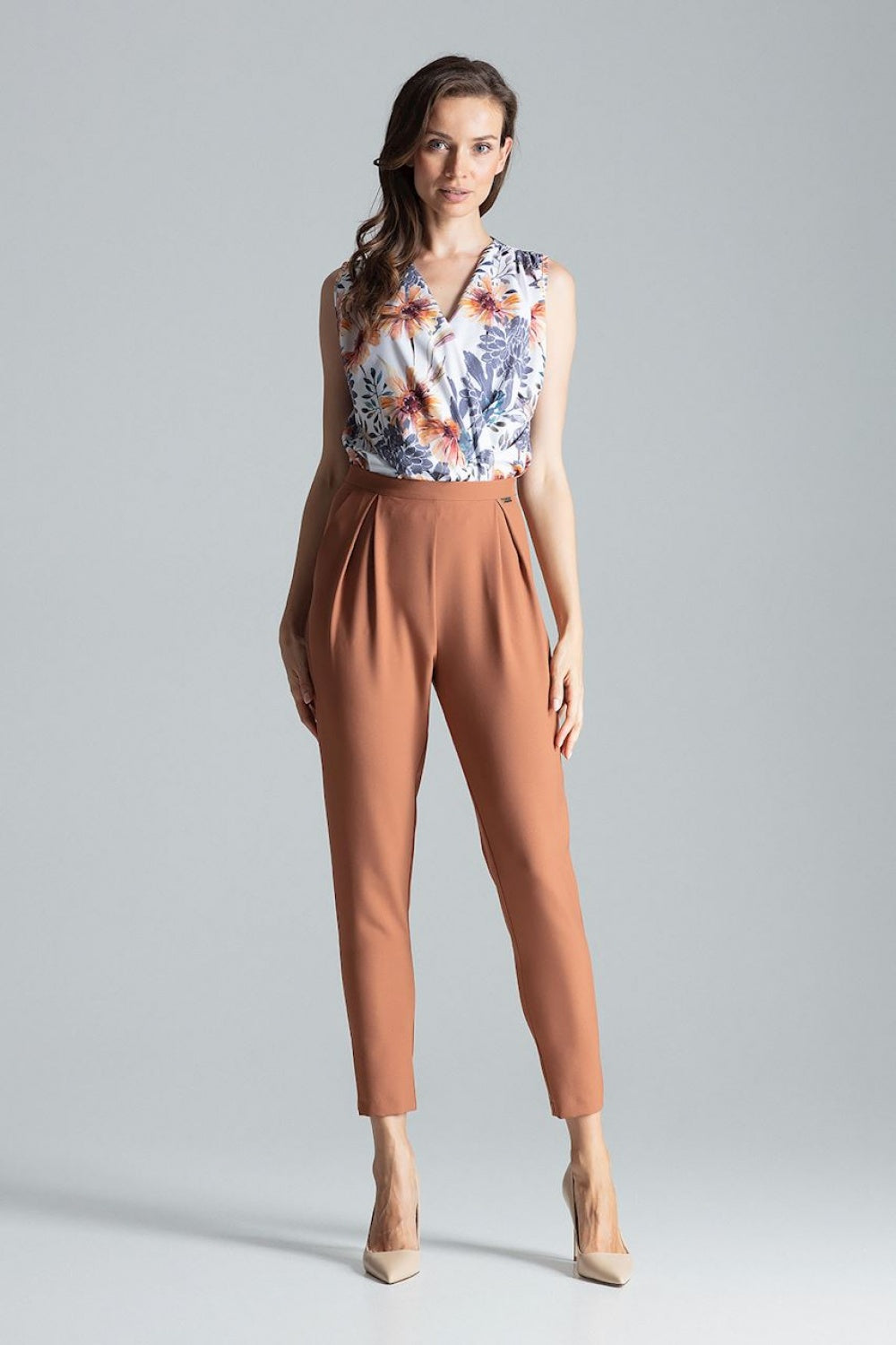 Women's Trousers M676 – Figl, Brown – Pants – image 2