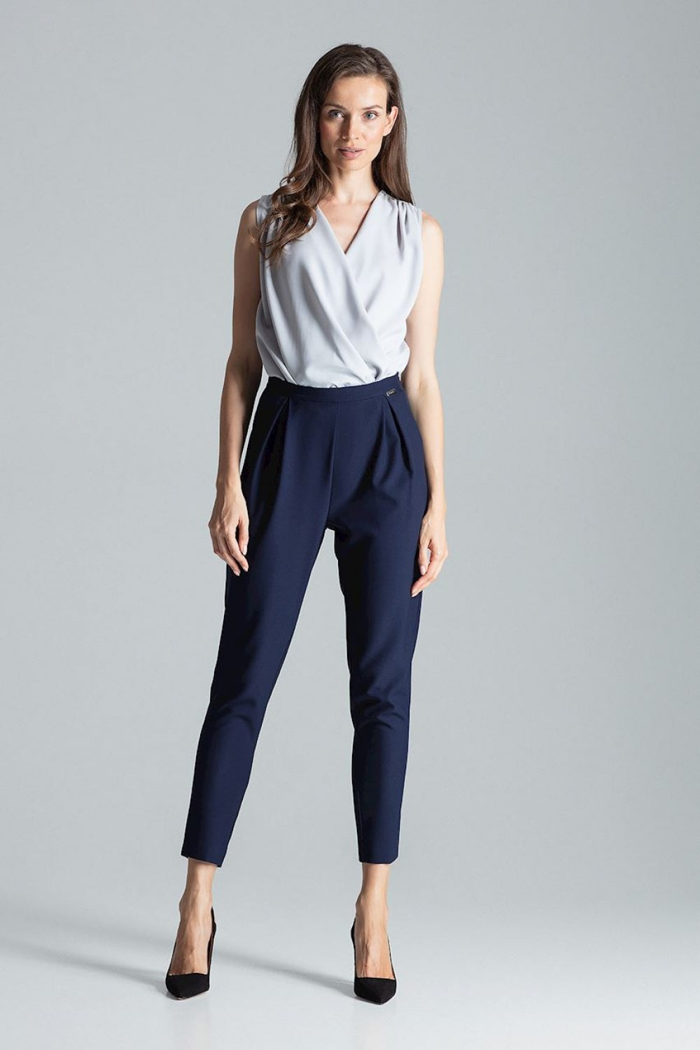 Women's Trousers M676 – Figl, Navy – Pants – image 3
