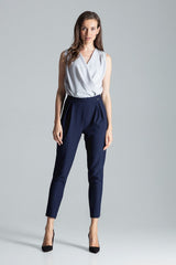 Women's Trousers M676 – Figl, Navy – Pants – image 3