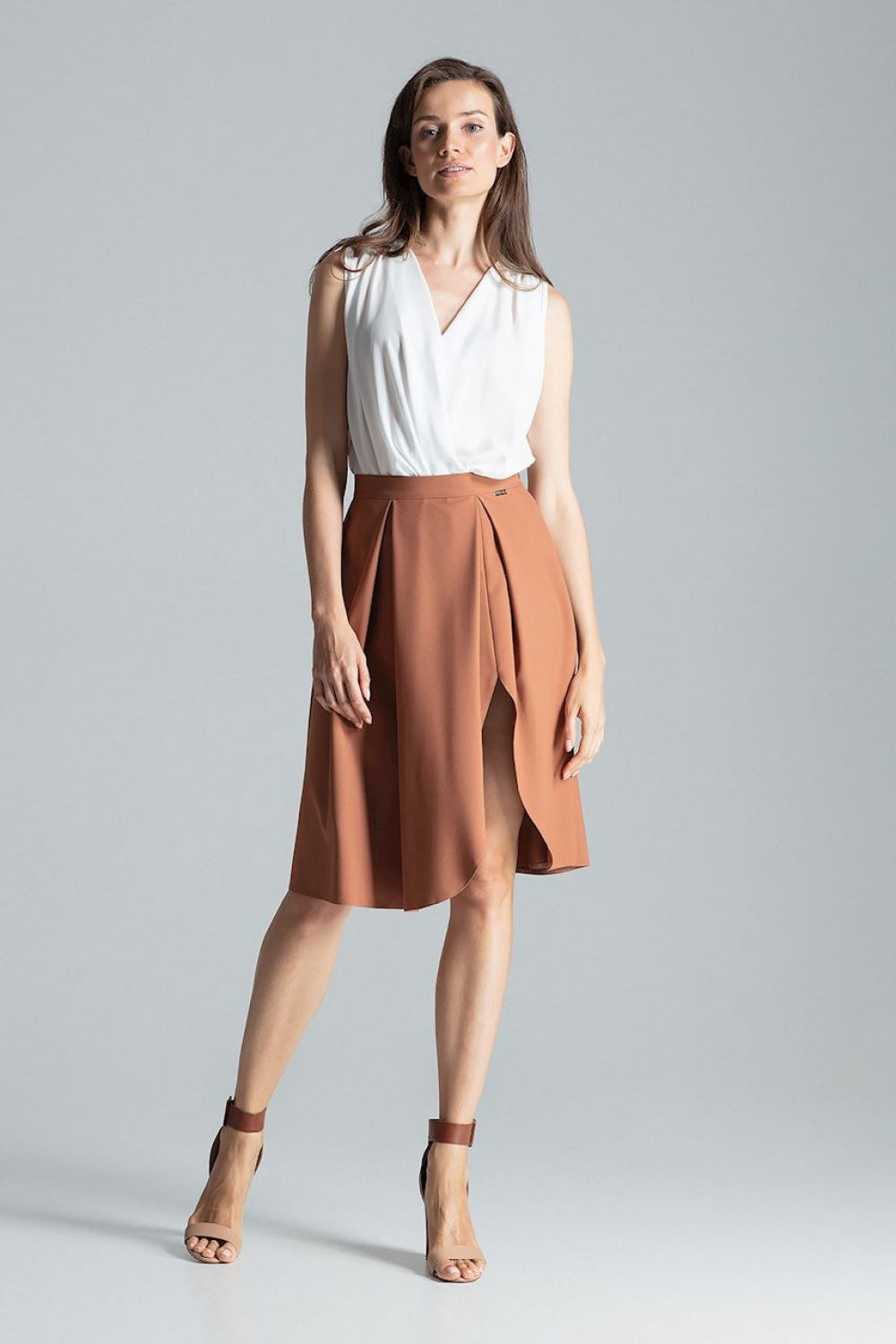 Skirt M675 – Figl, Brown – Skirt – image 3