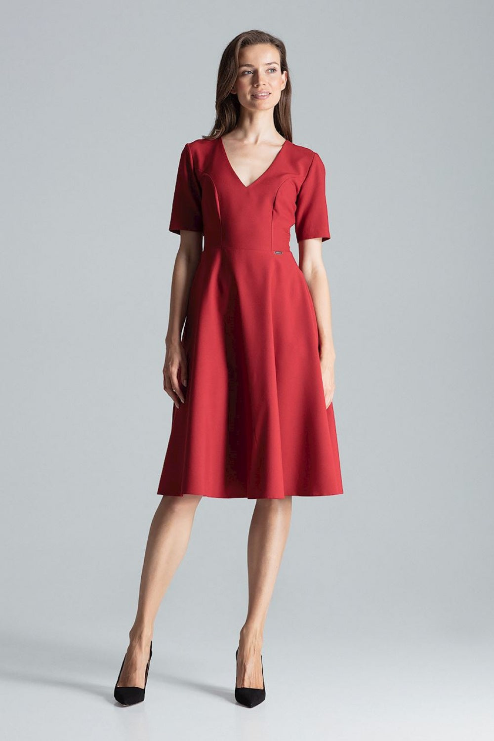 Day Dress M673 – Figl, Burgundy – Day Dress – image 3