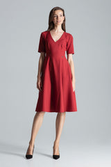 Day Dress M673 – Figl, Burgundy – Day Dress – image 3