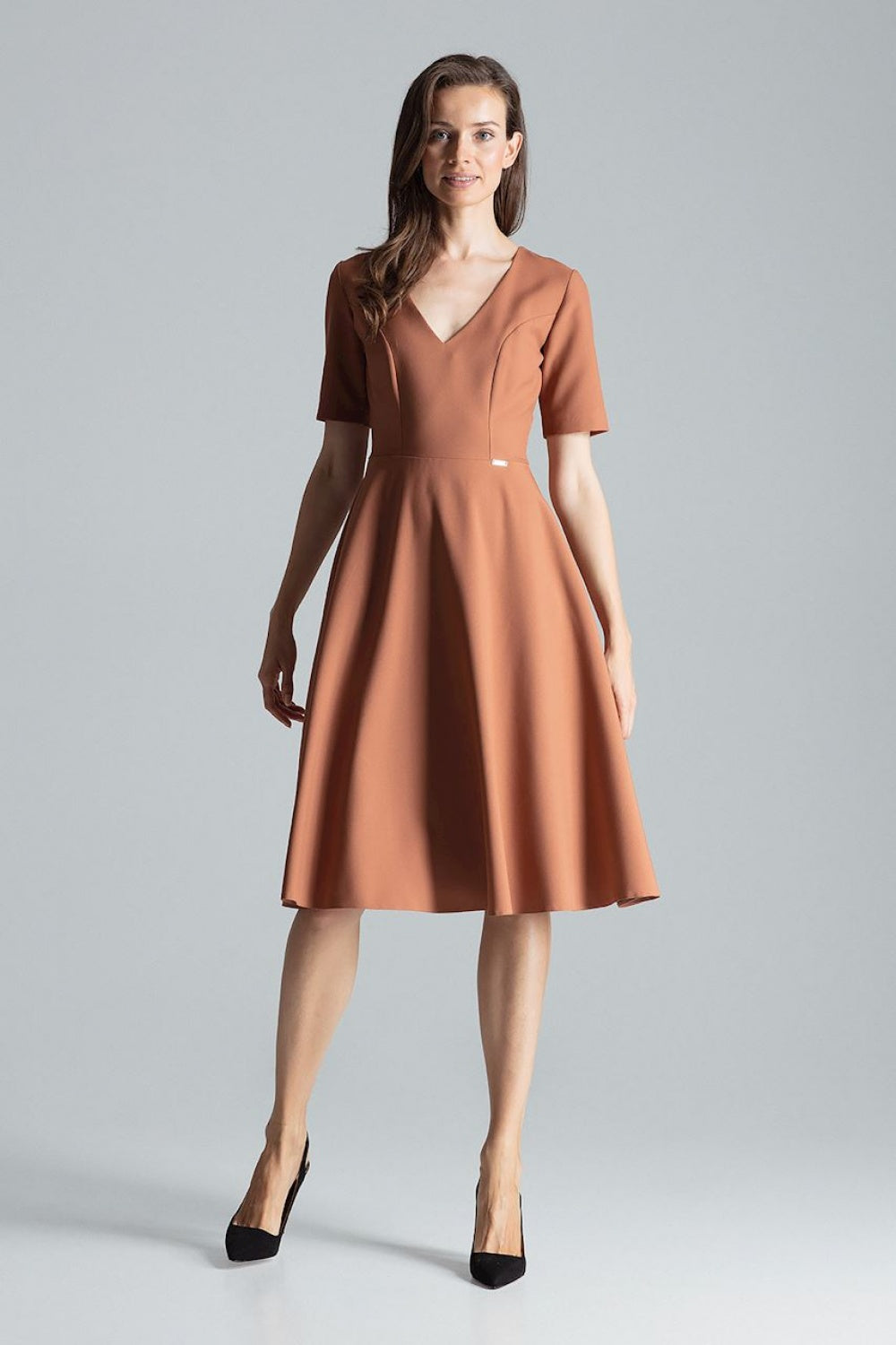 Day Dress M673 – Figl, Brown – Day Dress – image 5